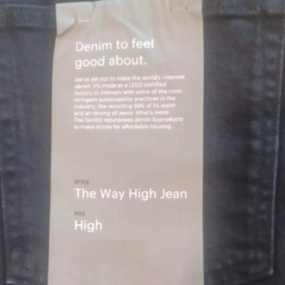 Everlane Way High Jeans low stretch black color size 35 long high rise new tags - Picture 9 of 9